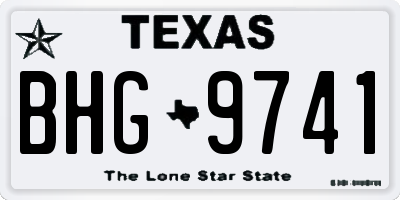 TX license plate BHG9741