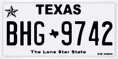 TX license plate BHG9742