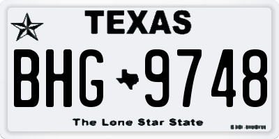 TX license plate BHG9748
