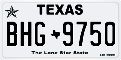 TX license plate BHG9750