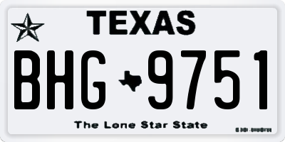 TX license plate BHG9751