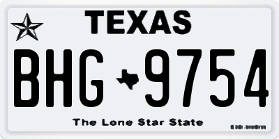 TX license plate BHG9754