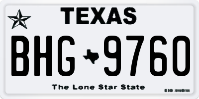 TX license plate BHG9760