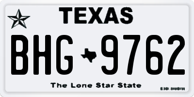 TX license plate BHG9762
