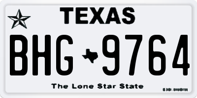 TX license plate BHG9764
