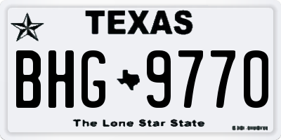 TX license plate BHG9770