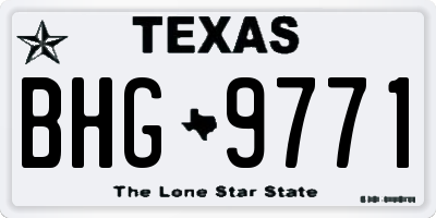TX license plate BHG9771