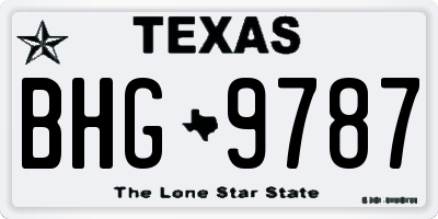 TX license plate BHG9787
