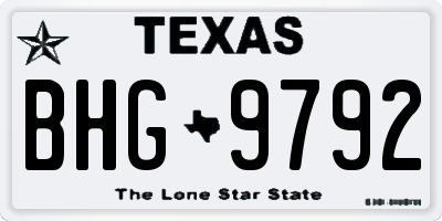 TX license plate BHG9792