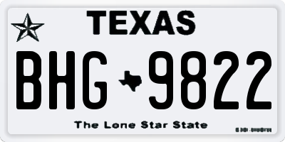 TX license plate BHG9822