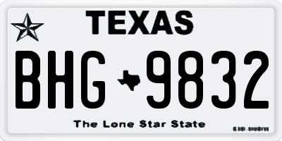TX license plate BHG9832