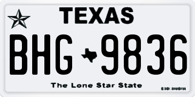 TX license plate BHG9836