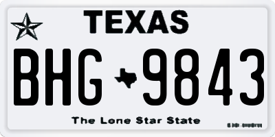 TX license plate BHG9843