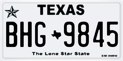 TX license plate BHG9845