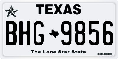 TX license plate BHG9856