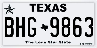 TX license plate BHG9863