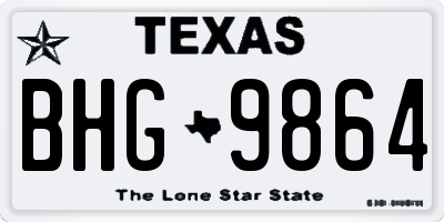 TX license plate BHG9864