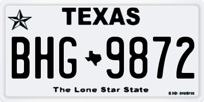 TX license plate BHG9872