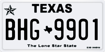 TX license plate BHG9901