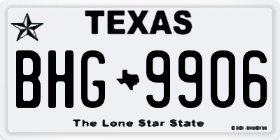 TX license plate BHG9906