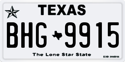 TX license plate BHG9915
