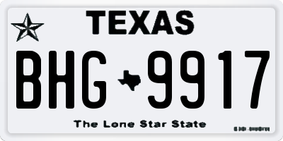 TX license plate BHG9917