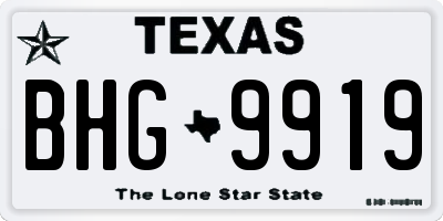 TX license plate BHG9919