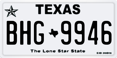 TX license plate BHG9946
