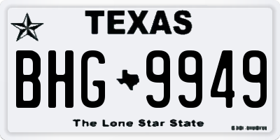 TX license plate BHG9949