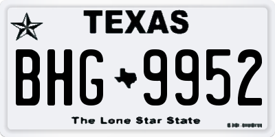 TX license plate BHG9952