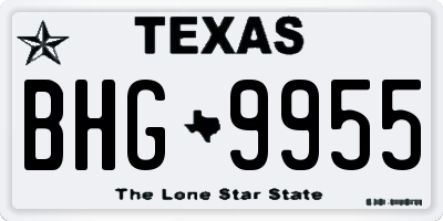 TX license plate BHG9955