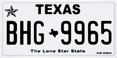 TX license plate BHG9965