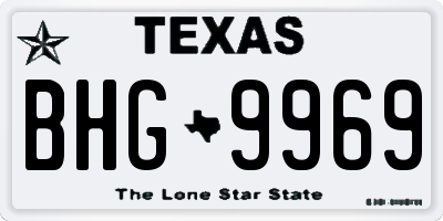 TX license plate BHG9969