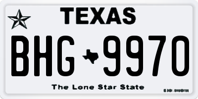TX license plate BHG9970
