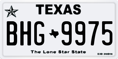 TX license plate BHG9975