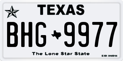 TX license plate BHG9977
