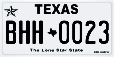 TX license plate BHH0023