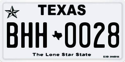 TX license plate BHH0028