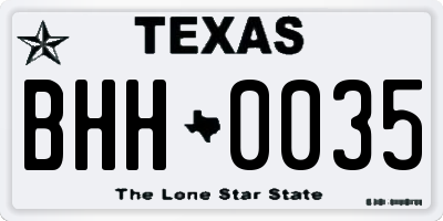TX license plate BHH0035