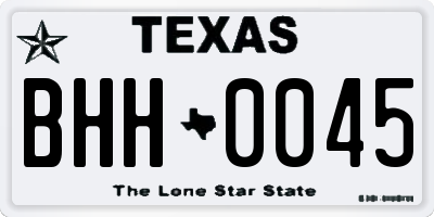 TX license plate BHH0045