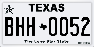 TX license plate BHH0052