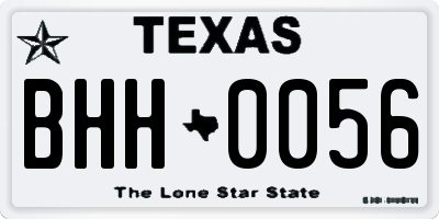 TX license plate BHH0056