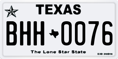 TX license plate BHH0076