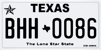 TX license plate BHH0086