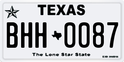 TX license plate BHH0087