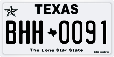 TX license plate BHH0091