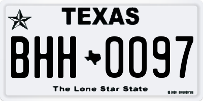 TX license plate BHH0097