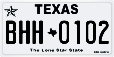 TX license plate BHH0102