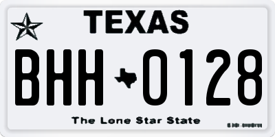 TX license plate BHH0128