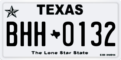 TX license plate BHH0132